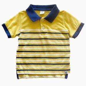 Gap Yellow and Blue Stripe Polo Shirt